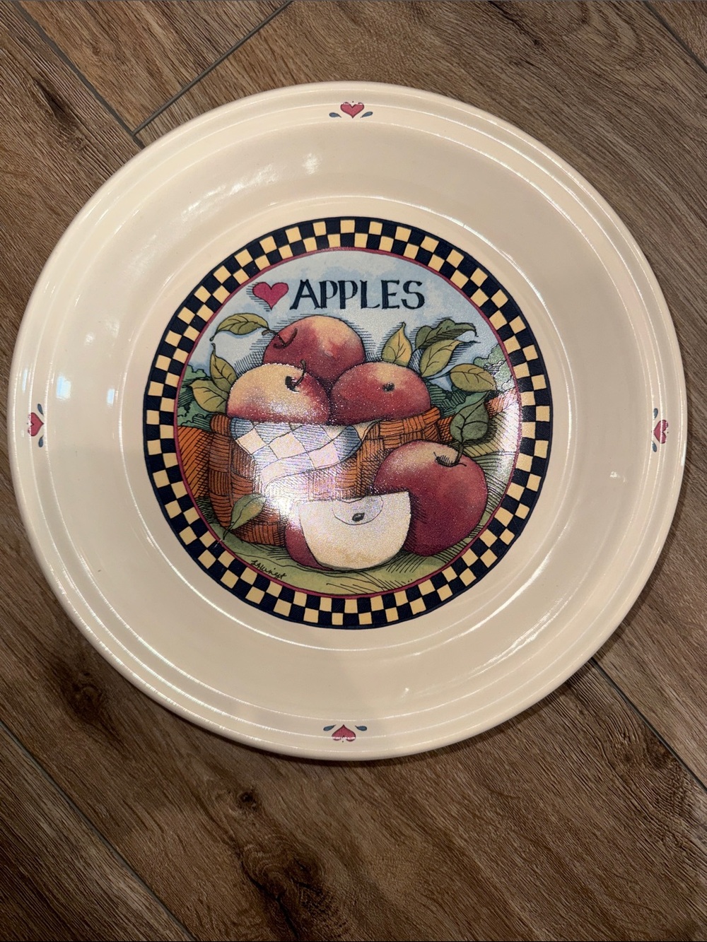 Susan Winget, Harvest Fair Apples Dinner Decor Plate 1990's Excellent Condition